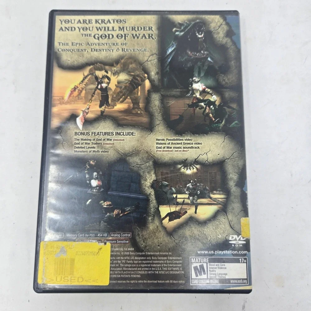 God of War Sony PlayStation 2 PS2 Black Label Complete CIB Kratos Action Game
